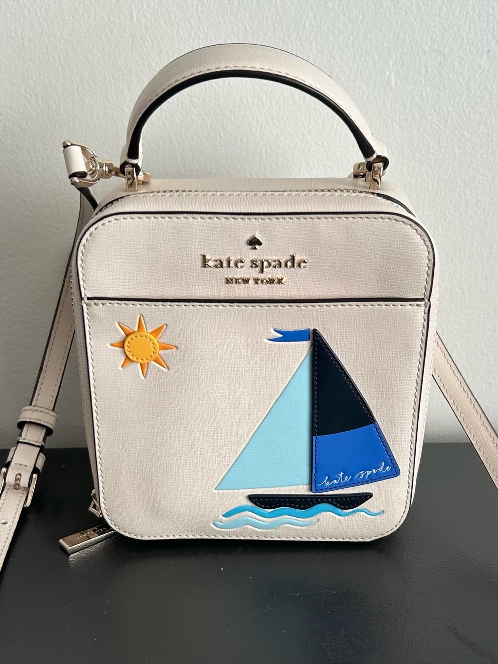 Rare Kate Spade New York Set Sail Sailboat Vanity Crossbody Novelty Bag - Picture 5 of 14